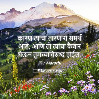 Picture 05 - नीतिसूत्रे 23:11 MARIRV - कारण त्यांचा - Bible Verse Picture
