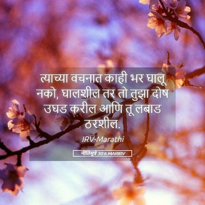 Picture 05 - नीतिसूत्रे 30:6 MARIRV - त्याच्या वचनात - Bible Verse Picture