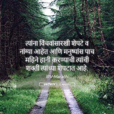Picture 05 - प्रकटीकरण 9:10 MARIRV - त्यांना - Bible Verse Picture