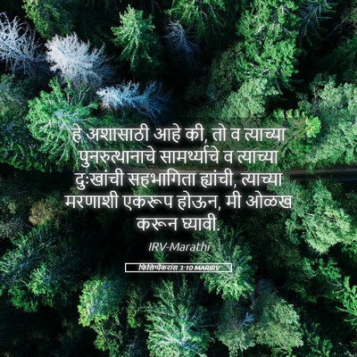 Picture 05 - फिलिप्पैकरांस 3:10 MARIRV - हे अशासाठी आहे की, - Bible Verse Picture