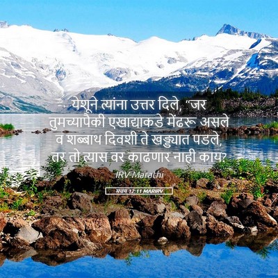 Picture 05 - मत्तय 12:11 MARIRV - येशूने त्यांना - Bible Verse Picture