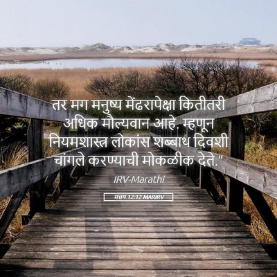 Picture 05 - मत्तय 12:12 MARIRV - तर मग मनुष्य - Bible Verse Picture