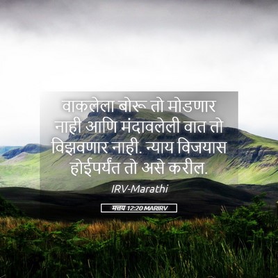 Picture 05 - मत्तय 12:20 MARIRV - वाकलेला बोरू तो - Bible Verse Picture