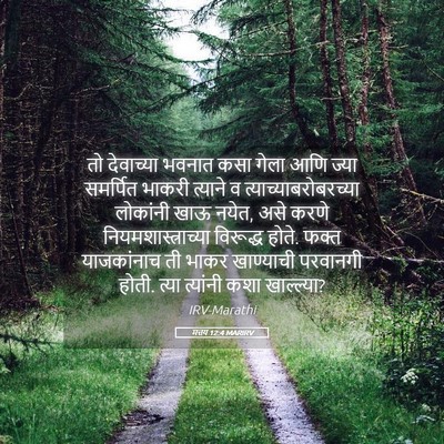 Picture 05 - मत्तय 12:4 MARIRV - तो देवाच्या भवनात - Bible Verse Picture