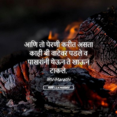 Picture 05 - मत्तय 13:4 MARIRV - आणि तो पेरणी करीत - Bible Verse Picture