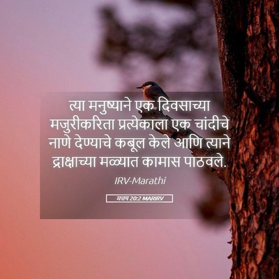 Picture 05 - मत्तय 20:2 MARIRV - त्या मनुष्याने एक - Bible Verse Picture
