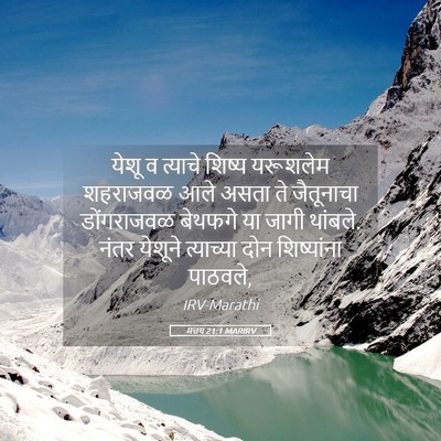 Picture 05 - मत्तय 21:1 MARIRV - येशू व त्याचे - Bible Verse Picture