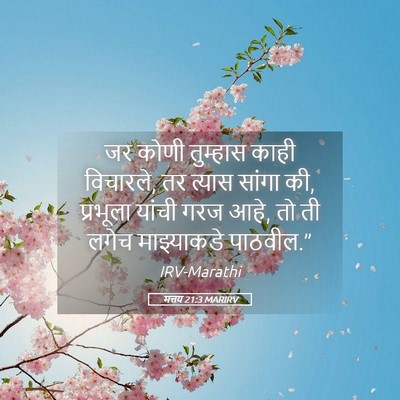 Picture 05 - मत्तय 21:3 MARIRV - जर कोणी तुम्हास - Bible Verse Picture