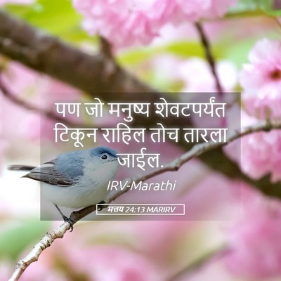 Picture 05 - मत्तय 24:13 MARIRV - पण जो मनुष्य - Bible Verse Picture