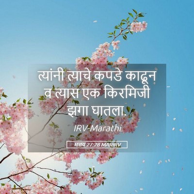 Picture 05 - मत्तय 27:28 MARIRV - त्यांनी त्याचे - Bible Verse Picture