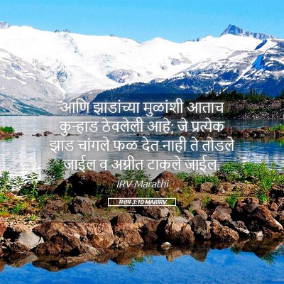 Picture 05 - मत्तय 3:10 MARIRV - आणि झाडांच्या - Bible Verse Picture