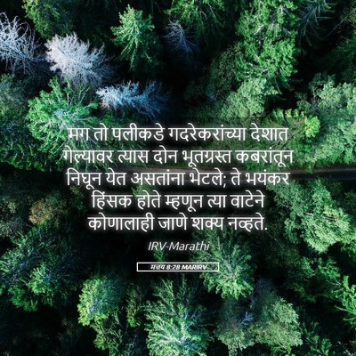 Picture 05 - मत्तय 8:28 MARIRV - मग तो पलीकडे - Bible Verse Picture