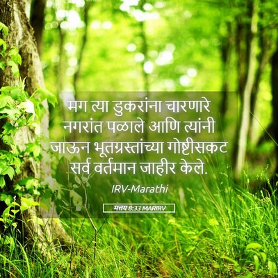 Picture 05 - मत्तय 8:33 MARIRV - मग त्या डुकरांना - Bible Verse Picture