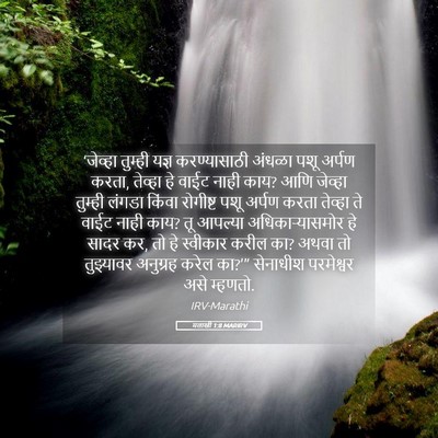 Picture 05 - मलाखी 1:8 MARIRV - ‘जेव्हा तुम्ही - Bible Verse Picture
