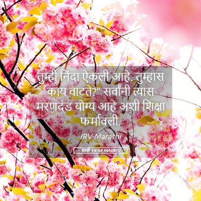 Picture 05 - मार्क 14:64 MARIRV - तुम्ही निंदा ऐकली - Bible Verse Picture