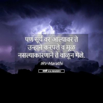 Picture 05 - मार्क 4:6 MARIRV - पण सूर्य वर - Bible Verse Picture