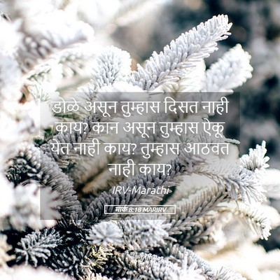 Picture 05 - मार्क 8:18 MARIRV - डोळे असून तुम्हास - Bible Verse Picture