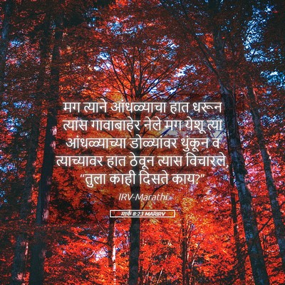 Picture 05 - मार्क 8:23 MARIRV - मग त्याने - Bible Verse Picture