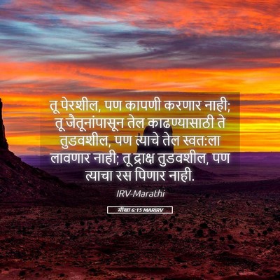 Picture 05 - मीखा 6:15 MARIRV - तू पेरशील, पण कापणी - Bible Verse Picture