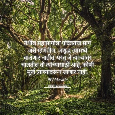 Picture 05 - यशया 35:8 MARIRV - तेथील महामार्गाला - Bible Verse Picture