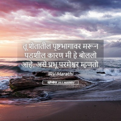 Picture 05 - यहेज्केल 39:5 MARIRV - तू शेतातील - Bible Verse Picture