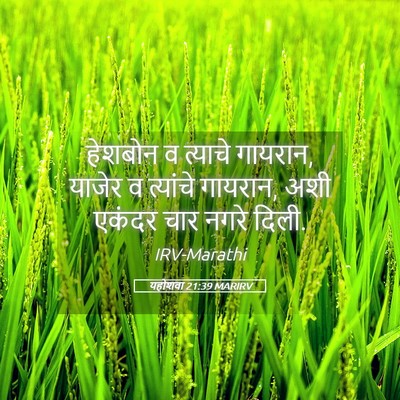 Picture 05 - यहोशवा 21:39 MARIRV - हेशबोन व त्याचे - Bible Verse Picture