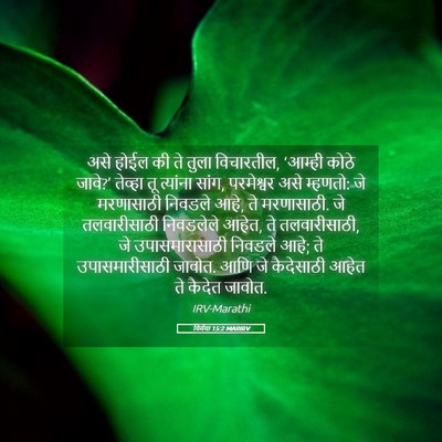 Picture 05 - यिर्मया 15:2 MARIRV - असे होईल की ते तुला - Bible Verse Picture