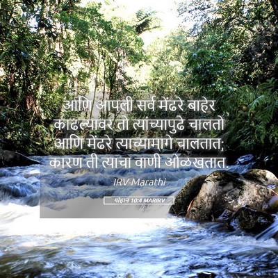 Picture 05 - योहान 10:4 MARIRV - आणि आपली सर्व - Bible Verse Picture