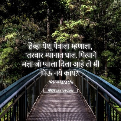 Picture 05 - योहान 18:11 MARIRV - तेव्हा येशू - Bible Verse Picture