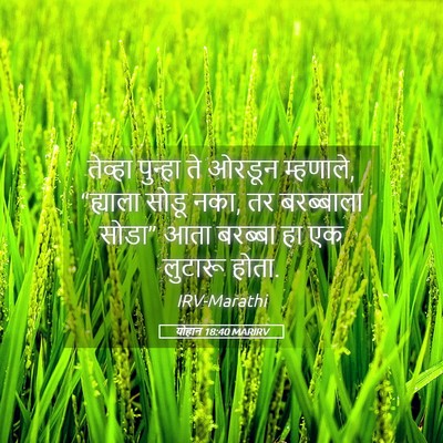 Picture 05 - योहान 18:40 MARIRV - तेव्हा पुन्हा ते - Bible Verse Picture