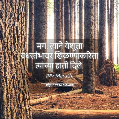 Picture 05 - योहान 19:16 MARIRV - मग, त्याने येशूला - Bible Verse Picture