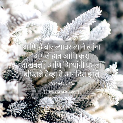 Picture 05 - योहान 20:20 MARIRV - आणि हे बोलल्यावर - Bible Verse Picture