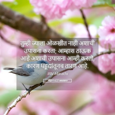 Picture 05 - योहान 4:22 MARIRV - तुम्ही ज्याला - Bible Verse Picture