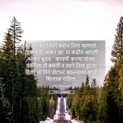 Picture 05 - रूथ 2:14 MARIRV - भोजन करतेवेळी - Bible Verse Picture