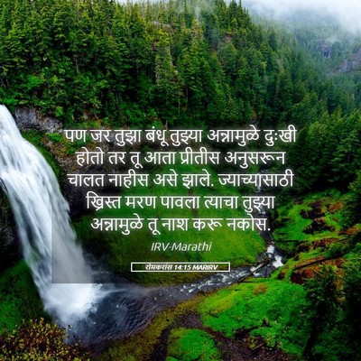 Picture 05 - रोमकरांस 14:15 MARIRV - पण जर तुझा बंधू - Bible Verse Picture
