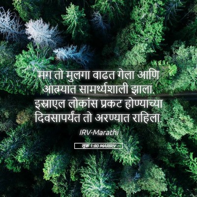Picture 05 - लूक 1:80 MARIRV - मग तो मुलगा वाढत - Bible Verse Picture
