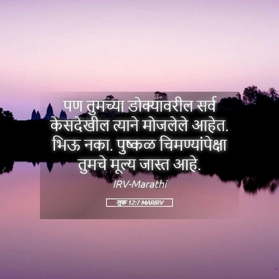Picture 05 - लूक 12:7 MARIRV - पण तुमच्या - Bible Verse Picture