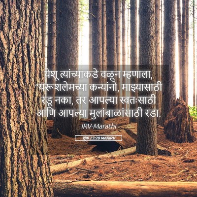 Picture 05 - लूक 23:28 MARIRV - येशू त्यांच्याकडे - Bible Verse Picture