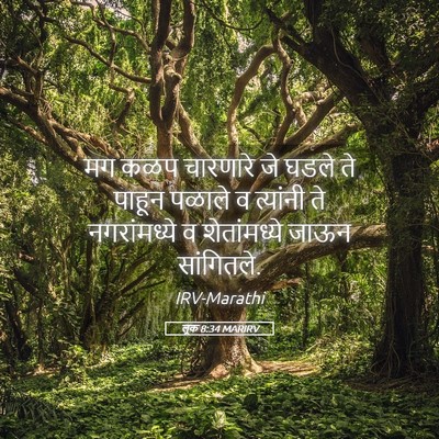 Picture 05 - लूक 8:34 MARIRV - मग कळप चारणारे जे - Bible Verse Picture