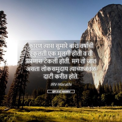 Picture 05 - लूक 8:42 MARIRV - कारण त्यास सुमारे - Bible Verse Picture