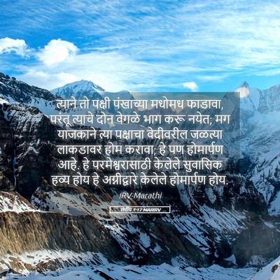 Picture 05 - लेवीय 1:17 MARIRV - त्याने तो पक्षी - Bible Verse Picture