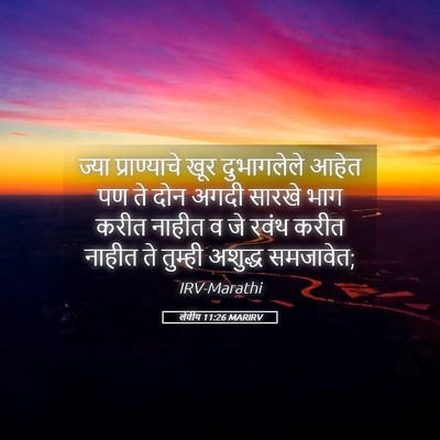 Picture 05 - लेवीय 11:26 MARIRV - ज्या प्राण्याचे - Bible Verse Picture
