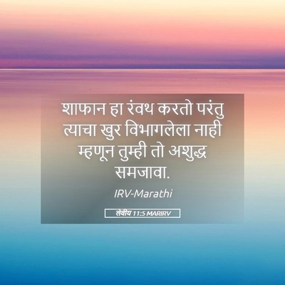 Picture 05 - लेवीय 11:5 MARIRV - शाफान हा रंवथ करतो - Bible Verse Picture