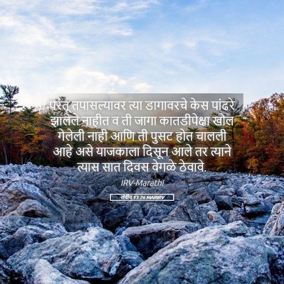 Picture 05 - लेवीय 13:26 MARIRV - परंतू तपासल्यावर - Bible Verse Picture