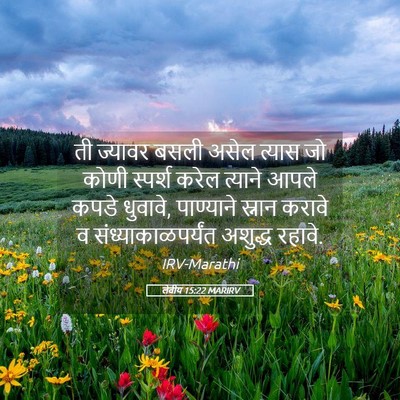 Picture 05 - लेवीय 15:22 MARIRV - ती ज्यावर बसली - Bible Verse Picture