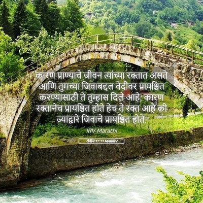 Picture 05 - लेवीय 17:11 MARIRV - कारण प्राण्याचे - Bible Verse Picture