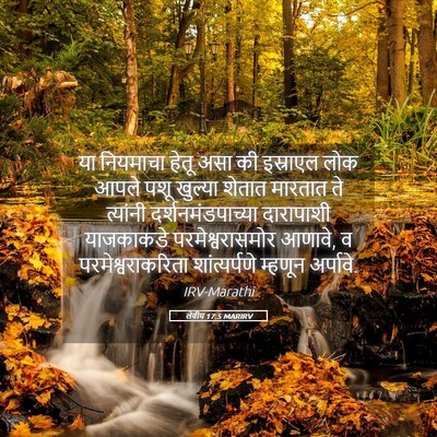 Picture 05 - लेवीय 17:5 MARIRV - या नियमाचा हेतू - Bible Verse Picture