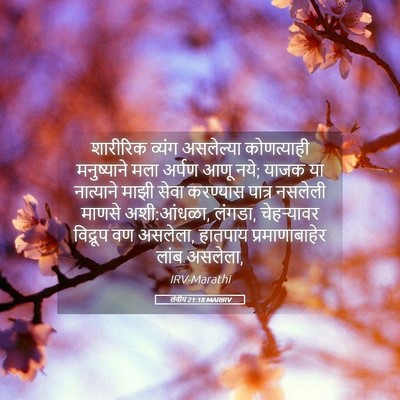 Picture 05 - लेवीय 21:18 MARIRV - शारीरिक व्यंग - Bible Verse Picture