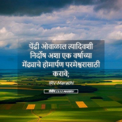 Picture 05 - लेवीय 23:12 MARIRV - पेंढी ओवाळाल - Bible Verse Picture