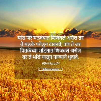 Picture 05 - लेवीय 6:28 MARIRV - मांस जर मडक्यात - Bible Verse Picture